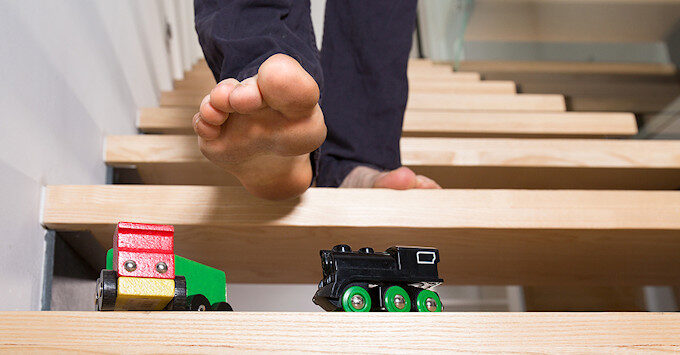 slipping on the steps